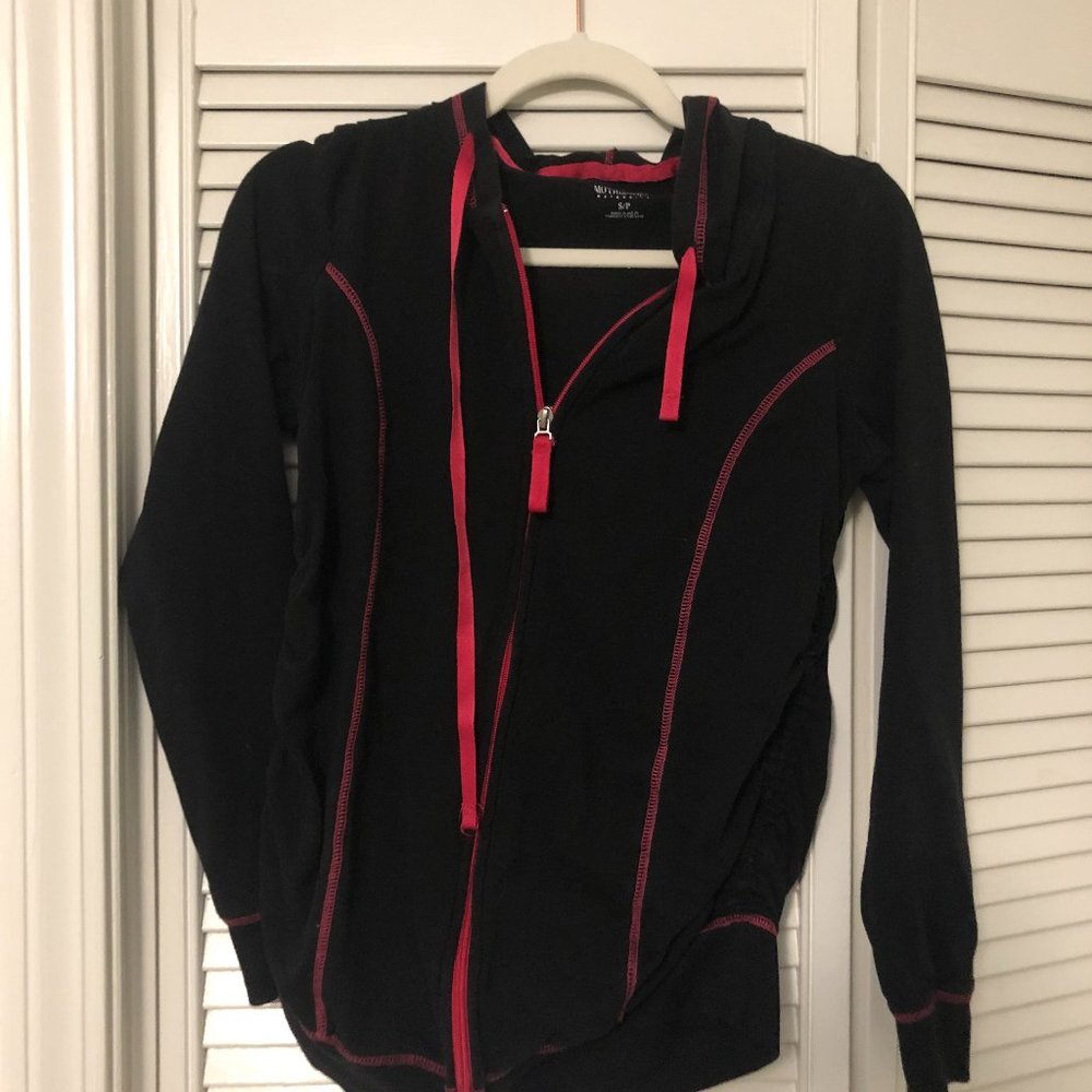 Small Motherhood Maternity Zip-Up Jacket with Hood